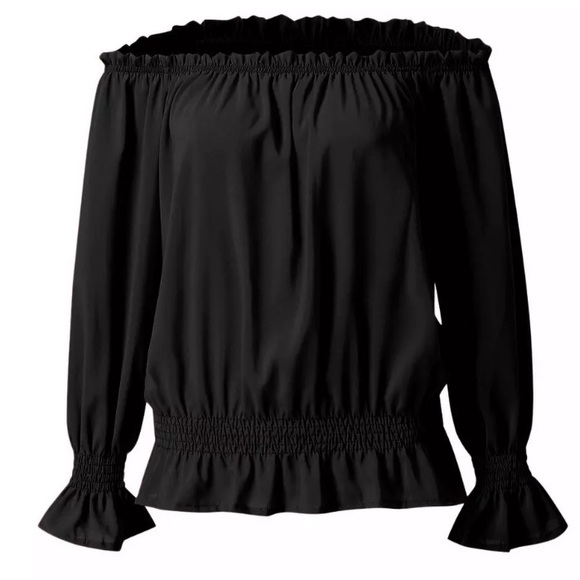 New! Black Off Shoulder Blouse - Picture 2 of 9
